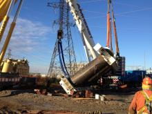Vaughan Heavy Equipment Operating for removal of Transformer